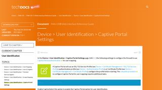 Device > User Identification > Captive Portal Settings