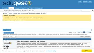 Users being logged off immediately after logging in - Edugeek