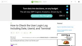 How to Check the User Login Log Including Date, Userid, and Terminal