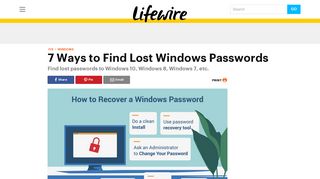 7 Ways to Find Lost Windows Passwords - Lifewire