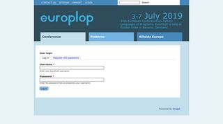 User login | EuroPLoP