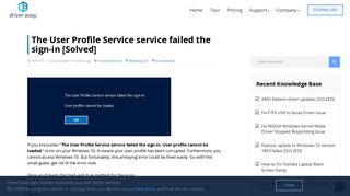 The User Profile Service service failed the sign-in [Solved] - Driver Easy