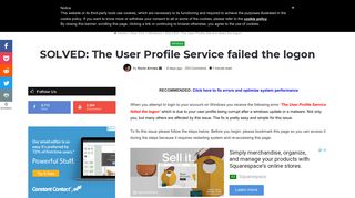 SOLVED: The User Profile Service failed the logon - Appuals