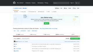 GitHub - plataformatec/devise: Flexible authentication solution for ...