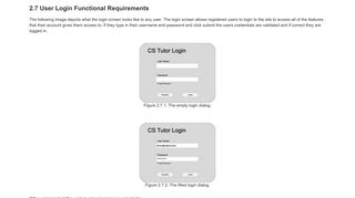 2.7. User Login Functional Requirements