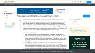 The proper way of implementing user login system - Stack Overflow