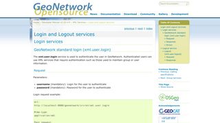 Login and Logout services — GeoNetwork v2.10.4-0 Developer Manual