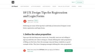 18 UX Design Tips for Registration and Login Forms – UX Planet