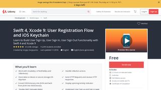 Swift 4, Xcode 9: User Registration Flow and iOS Keychain | Udemy