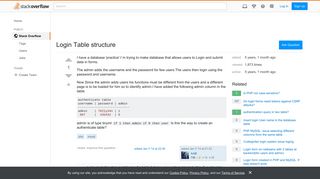 Login Table structure - Stack Overflow