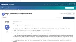 Login management and table structure - Pre-Sales Questions ...