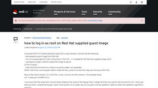 how to log in as root on Red Hat supplied guest image - Red Hat ...