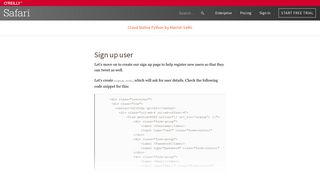 Sign up user - Cloud Native Python [Book] - O'Reilly Media