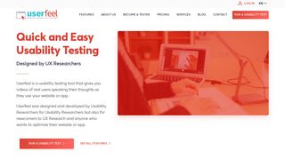 Userfeel.com: Remote Usability Testing tool for Websites and Apps