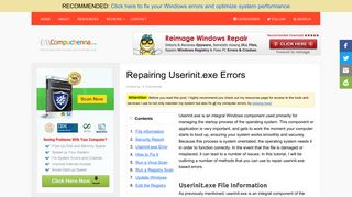 Repairing Userinit.exe Errors - Compuchenna.co.uk