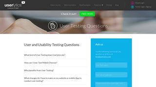 User Testing Questions | Userlytics