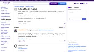 Edexcel Login Details? | Yahoo Answers