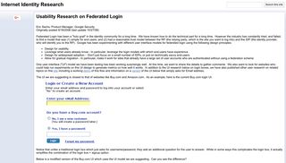 Usability Research on Federated Login - Internet ... - Google Sites