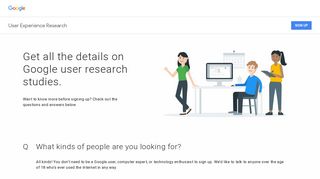Google User Experience Research - FAQ