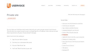 Private site – Customer Feedback & Ideas for UserVoice