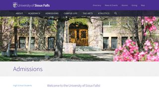 Admissions | Applications | Apply to USF - University of Sioux Falls