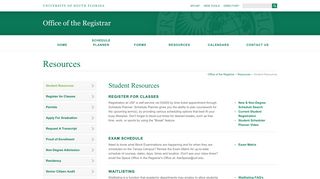 Student Resources - University of South Florida