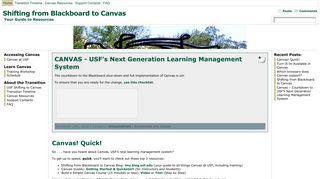 Shifting from Blackboard to Canvas