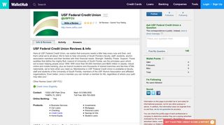 USF Federal Credit Union Reviews: 84 User Ratings - WalletHub