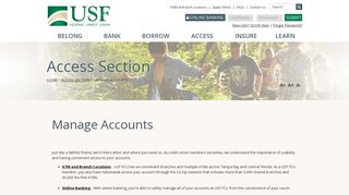 Manage Accounts - USF FCU