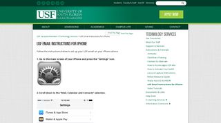 USF Email Instructions for iPhone - USF Sarasota-Manatee