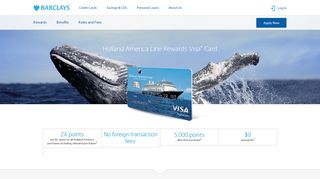 Holland America Line Rewards Visa® Card | Travel Rewards ...
