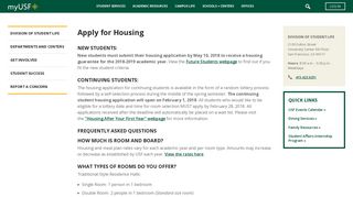Apply for Housing | myUSF