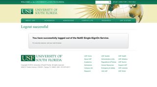 Logout successful - USF NetID Single-SignOn | University of South ...