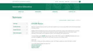 OASIS Basics | USF Innovative Education - University of South Florida