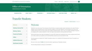 Transfer Students | Orientation | University of South Florida