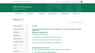Frequently Asked Questions | Orientation | USF