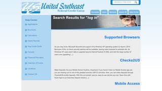 log in :: Search Results :: United Southeast FCU