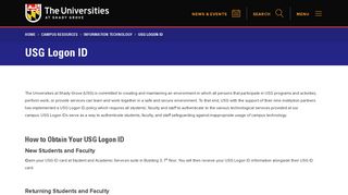 USG Logon ID | The Universities at Shady Grove
