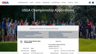 United States Golf Association | Championships Apply to Play - USGA