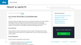 Account Reviews & Suspensions - uShip Help Center