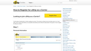 How-to Register for uShip as a Carrier | uShip - uShip Guides