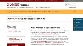 Obstetric & Gynecologic Services - UChicago Medicine