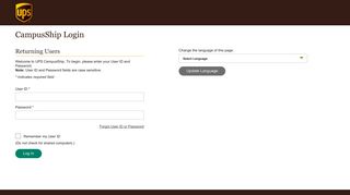 CampusShip Login: UPS - United States