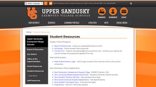 Students Resources - Upper Sandusky Exempted Village Schools
