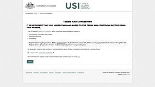 USI Student Portal - Terms and Conditions