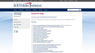 Outlook Help - University of Southern Indiana - USI