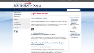 Blackboard Login Instructions | University of Southern Indiana - USI