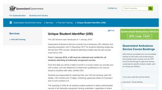 Unique Student Identifier (USI) | Bookings | Queensland Government