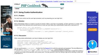 Using Cookie Authentication (PHP Cookbook)