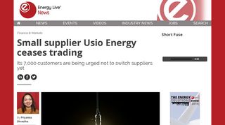 Small supplier Usio Energy ceases trading - Energy Live News
